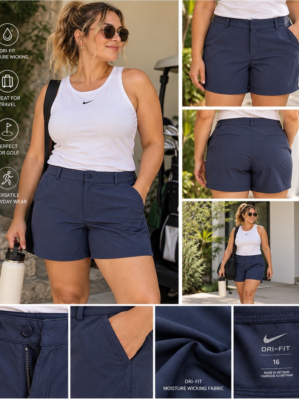 Women’s Nike Dri-Fit Navy Blue Shorts Size 16